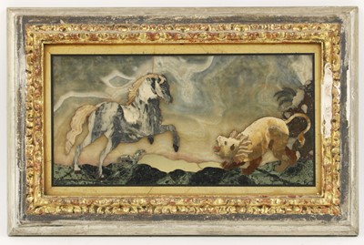 Lot 106 - A set of nine pietra dura panels