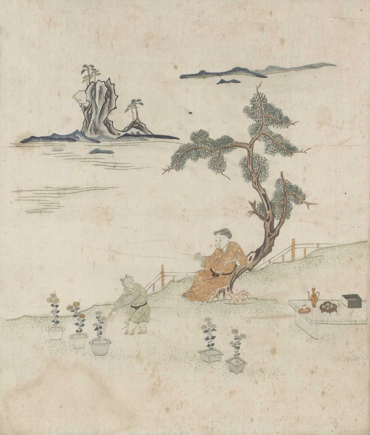 Lot 266 - A Chinese embroidery