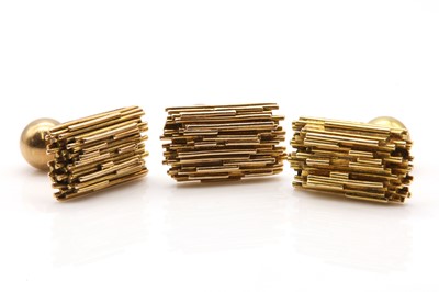 Lot 198 - A pair of 9ct gold cufflinks, by Charles de Temple, c.1960