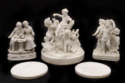 Lot 83 - A Parian ware figure group