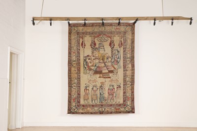 Lot 408 - A Persian Laver pictorial rug
