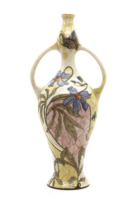 Lot 89 - A Gouda pottery twin-handled vase