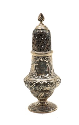 Lot 1 - A Victorian silver sugar caster
