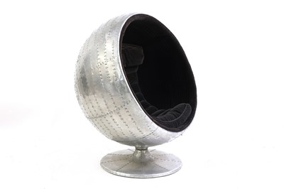Lot 403 - A contemporary aeroplane aluminium 'Thunderball'-style chair