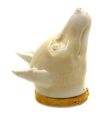 Lot 51 - A Rockingham porcelain stirrup cup