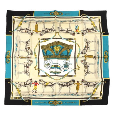 Lot 1502 - An Hermes vintage scarf, Harnais A L'Anglaise