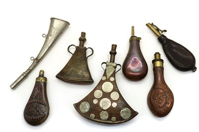 Lot 95A - A collection of powder and shot flasks