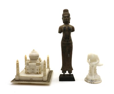 Lot 163 - An alabaster Grand Tour figure of Spinario
