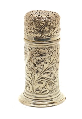 Lot 2 - A large silver caster and cover