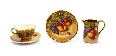 Lot 186 - A Royal Worcester porcelain fallen fruits cream jug