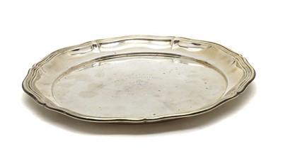 Lot 12 - A German white metal salver