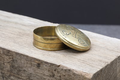 Lot 49 - A memento mori folk art brass snuffbox