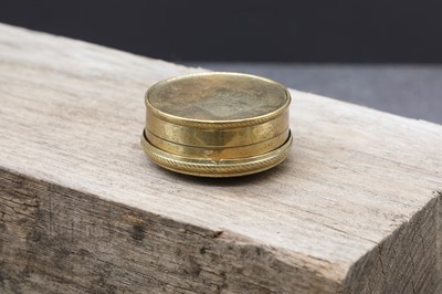 Lot 49 - A memento mori folk art brass snuffbox