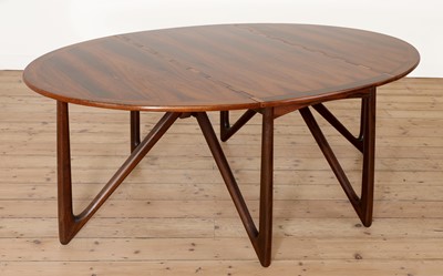 Lot 372 - A Danish 'Oval Klap' rosewood dining table