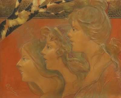 Lot 34 - AN ART NOUVEAU TERRACOTTA PANEL