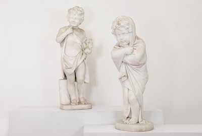 Lot 410 - A pair of allegorical figures of putti