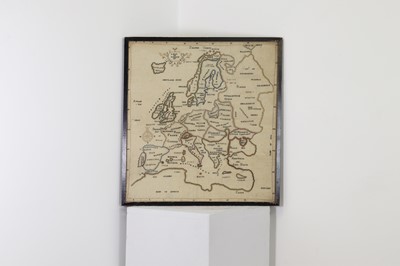 Lot 378A - A George III embroidered map sampler of Europe