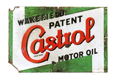Lot 345 - An enamel Castrol oil sign