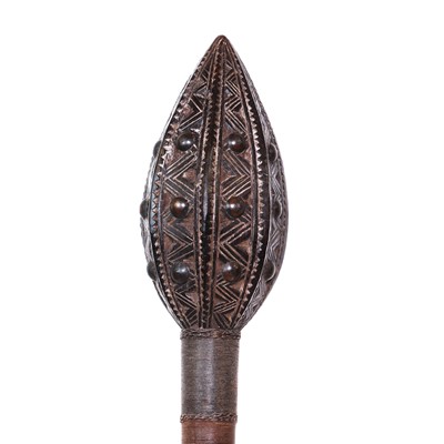 Lot 48 - A Chokwe chief's ebony staff of club form