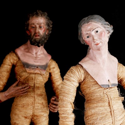 Lot 27 - A pair of large 'crèche' or 'presepio' figures