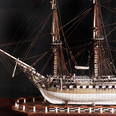 Lot 102 - A fine prisoner-of-war ship model