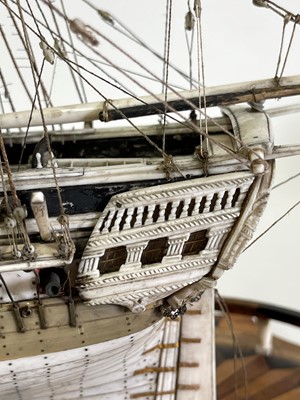 Lot 102 - A fine prisoner-of-war ship model
