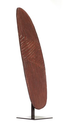 Lot 52 - An Aboriginal stone-carved wooden shield or 'wunda'