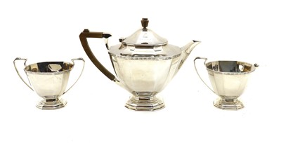 Lot 32 - A three piece silver tea service