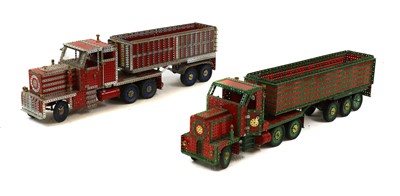 Lot 334 - A large scratch-built Meccano truck