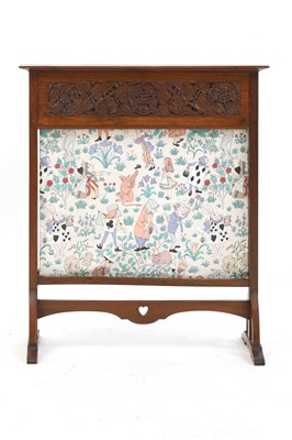 Lot 130 - A Lakes School Arts and Crafts mahogany firescreen