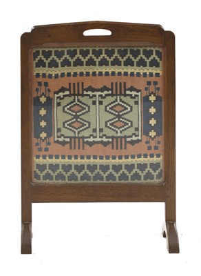 Lot 131 - A Lakes School Arts and Crafts oak firescreen