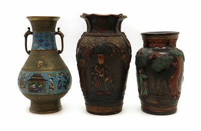 Lot 102 - A Japanese cloisonné vase