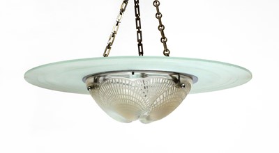 Lot 217 - A Lalique 'Coquilles' plafonnier