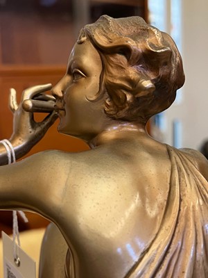 Lot 179 - An Art Deco cold-painted figure, 'The Flute Player'