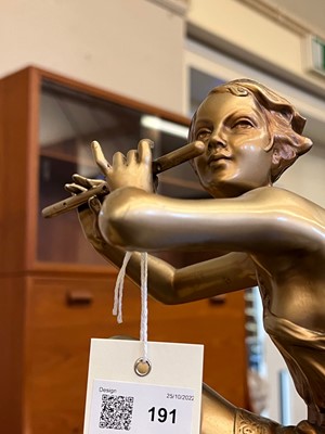Lot 179 - An Art Deco cold-painted figure, 'The Flute Player'