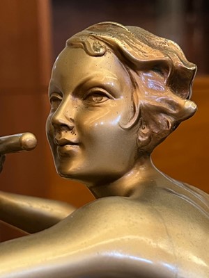 Lot 179 - An Art Deco cold-painted figure, 'The Flute Player'