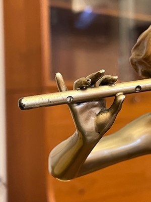 Lot 179 - An Art Deco cold-painted figure, 'The Flute Player'