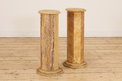 Lot 323 - A pair of Italian marble pedestals