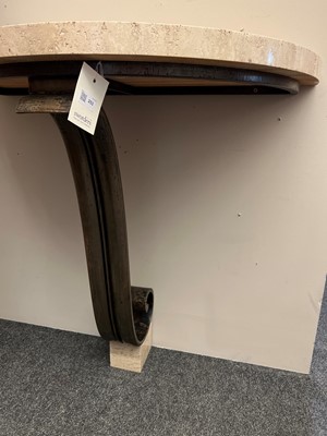 Lot 194 - A French Art Deco wrought iron and marble console