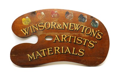 Lot 348 - A double-sided Winsor & Newton mahogany shop sign