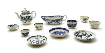 Lot 219 - A Worcester porcelain 'The Doughnut Tree' pattern sauceboat