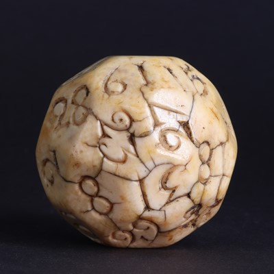 Lot 97 - A rare sailor's walrus ivory teetotum ball