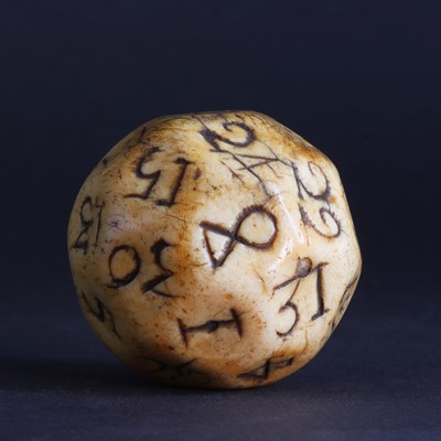 Lot 96 - A rare sailor's walrus ivory teetotum ball