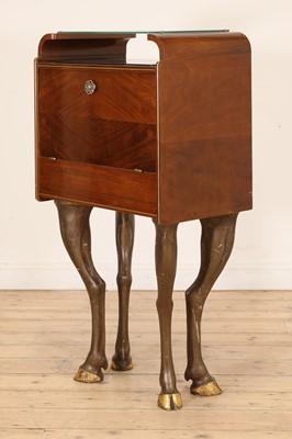 Lot 320 - An Italian walnut and brass-mounted drinks cabinet
