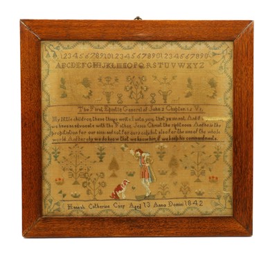 Lot 352 - A needlework sampler