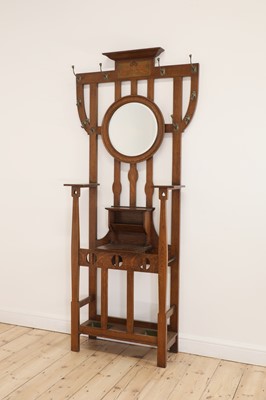 Lot 85 - A Shapland & Petter inlaid oak hallstand