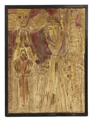 Lot 438 - A plaster panel