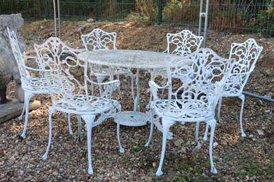 Lot 509 - A Victorian design white painted aluminium garden suite