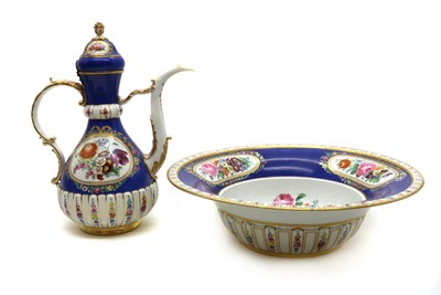 Lot 210 - A Meissen style porcelain jug and bowl