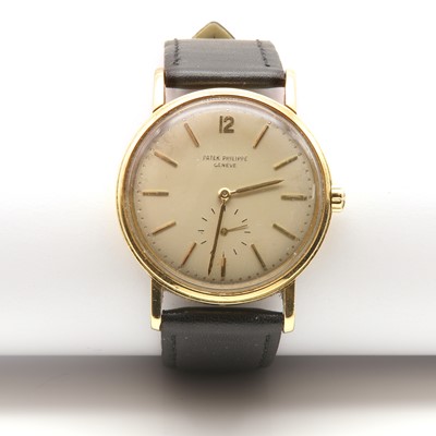Lot 455 - A gentlemen's 18ct gold Patek Philippe automatic strap watch, c.1960